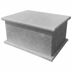 Sparkling Silver Cloud Glitter Wood Wooden Ashes Casket, Funeral Urn Cremation for Ash Burial